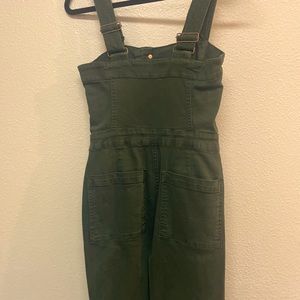 Green Denim Overalls NWT